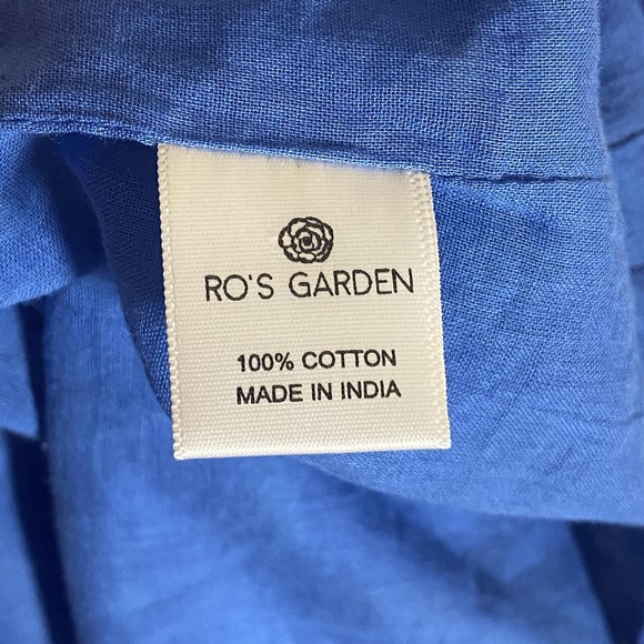 Ro's Garden Dress Womens XL Blue Floral Button Front Cotton Lined Boho Tunic - Picture 11 of 16